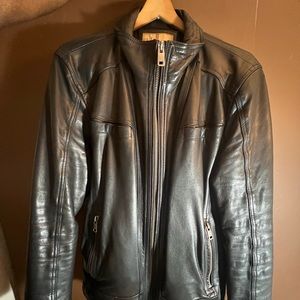 Wilson Leather Black Motorcycle Jacket